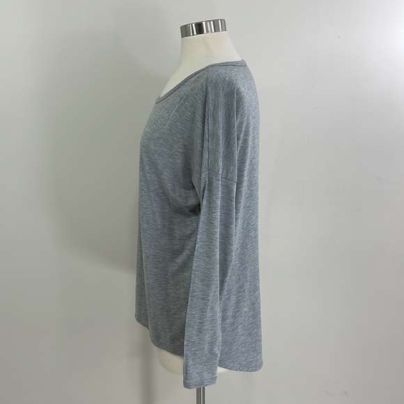 Forever 21 Gray Heather Dolman Dropped Shoulder Long Sleeve Hi Lo Sweater - Picture 4 of 12
